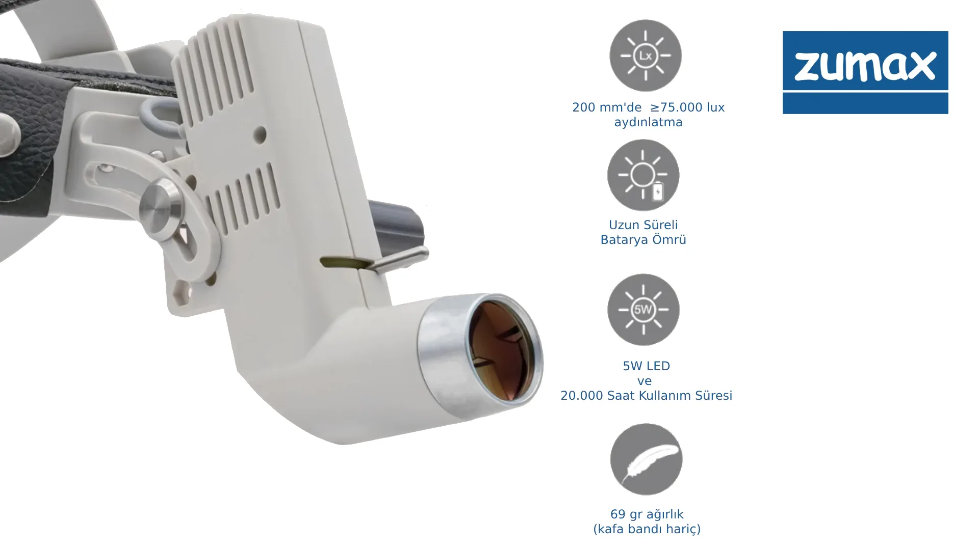 ZUMAX HL-8000 ХИРУРГИЧЕСКАЯ НАГОЛОВНАЯ ЛАМПА 3