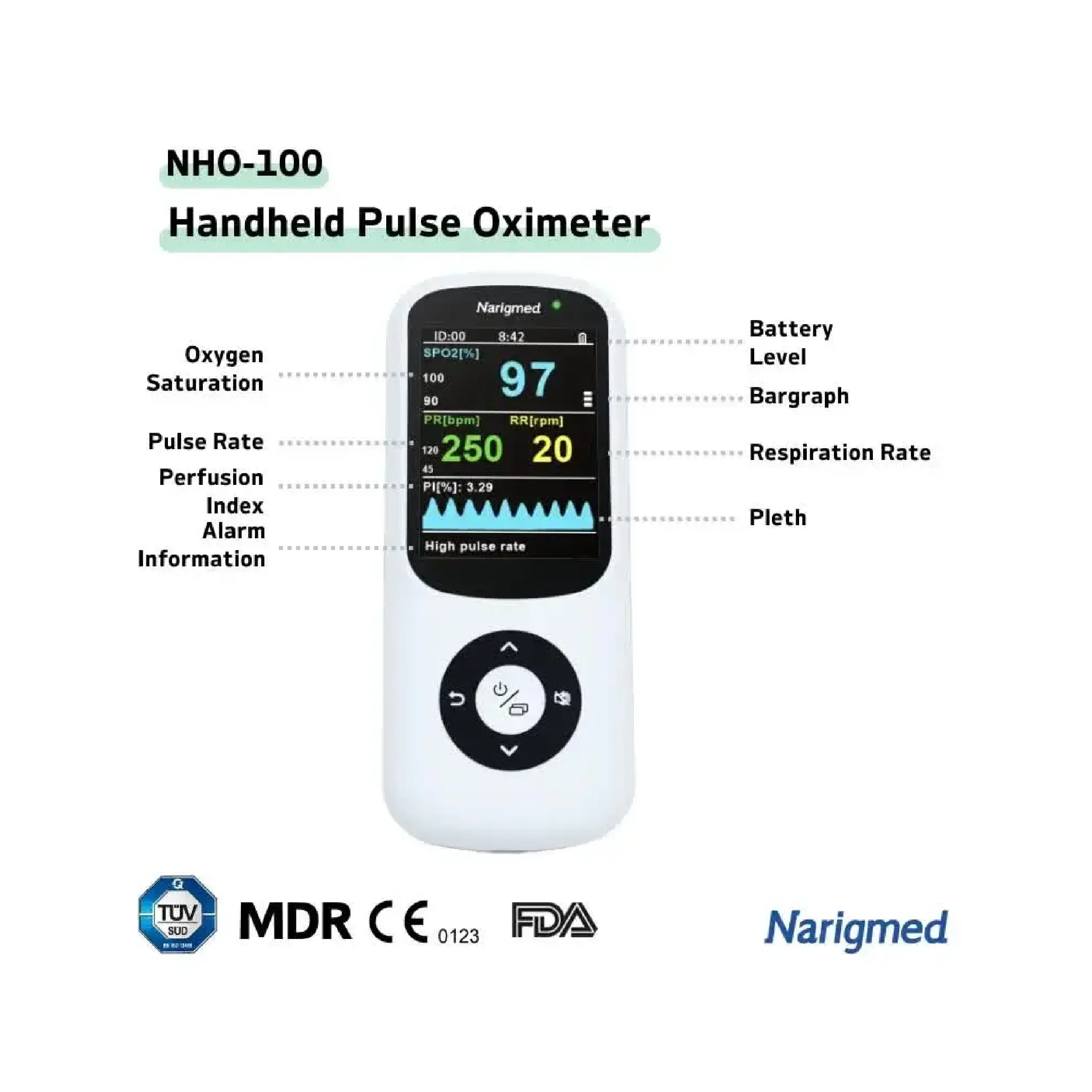 РУЧНОЙ ПУЛЬСЕОКСИМЕТР НАРИГМЕД 3