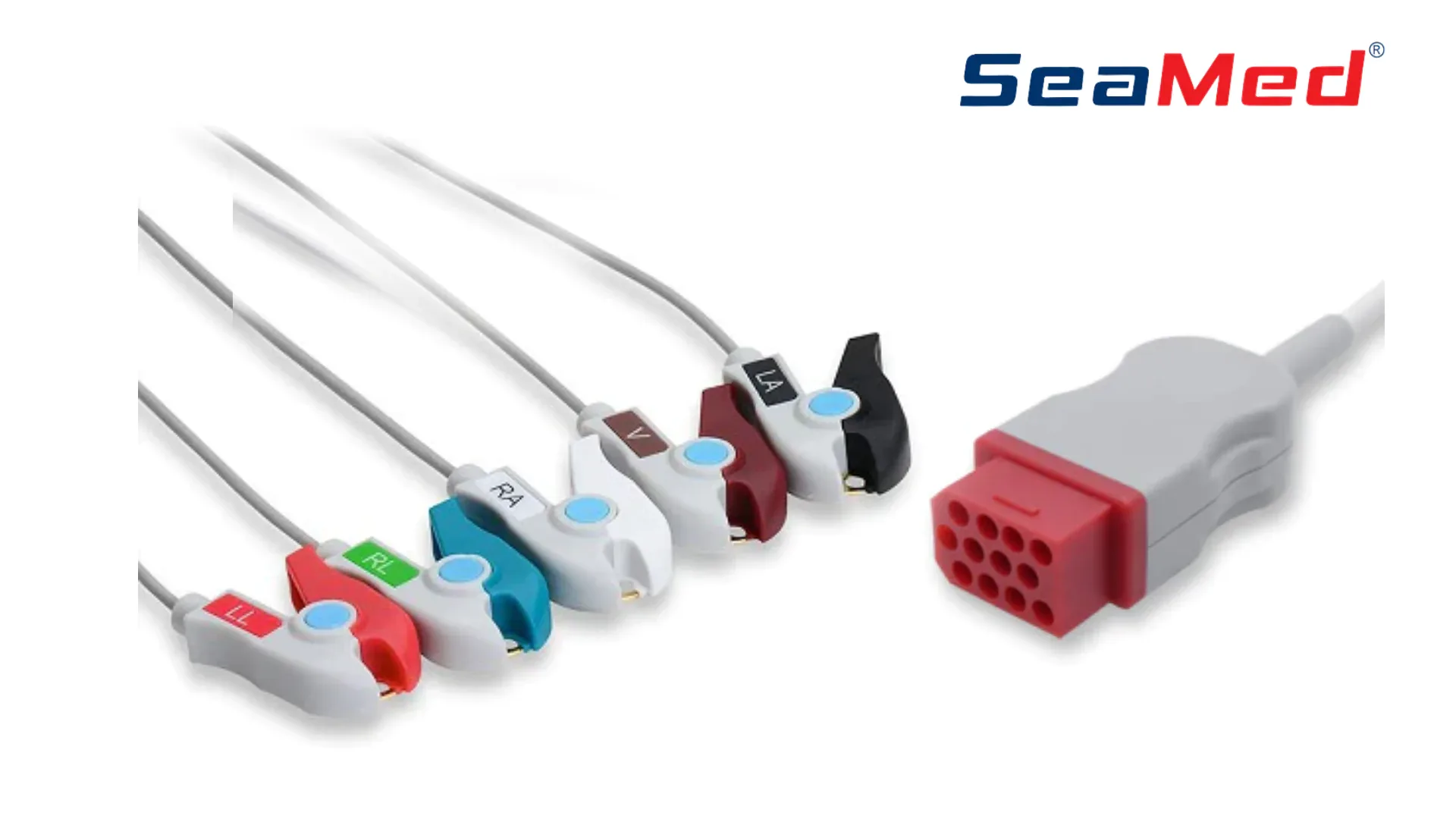 12-контактный разъем BIONET, совместимый с 5-отводным кабелем ЭКГ