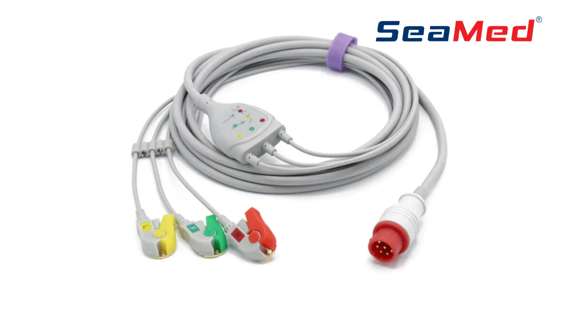 8-контактный разъем BIONET, совместимый с 3-х отведенным кабелем ЭКГ