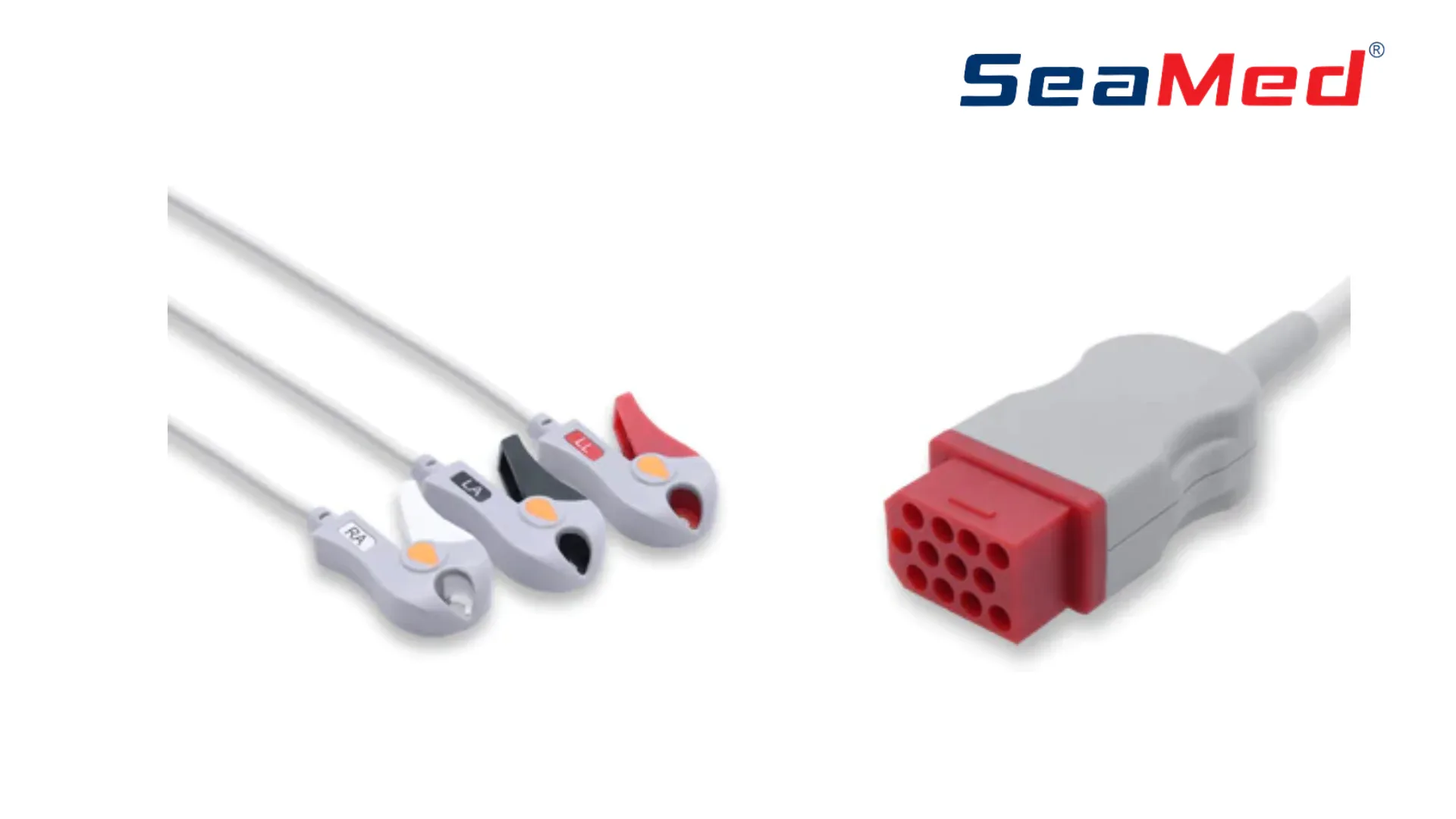 12-контактный разъем BIONET, совместимый с 3-х отведенным кабелем ЭКГ