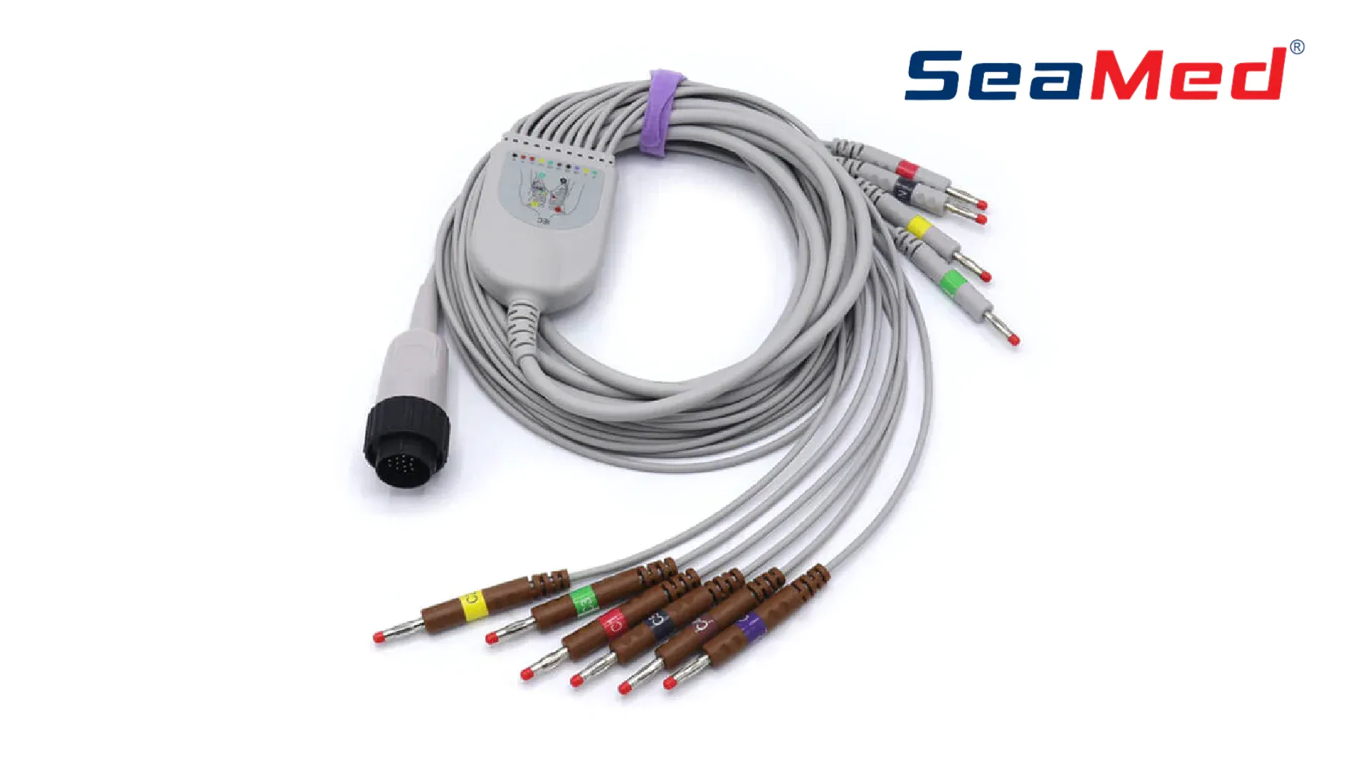 16-контактный разъем KENZ, совместимый с 10-проводным кабелем ЭКГ типа «банан»