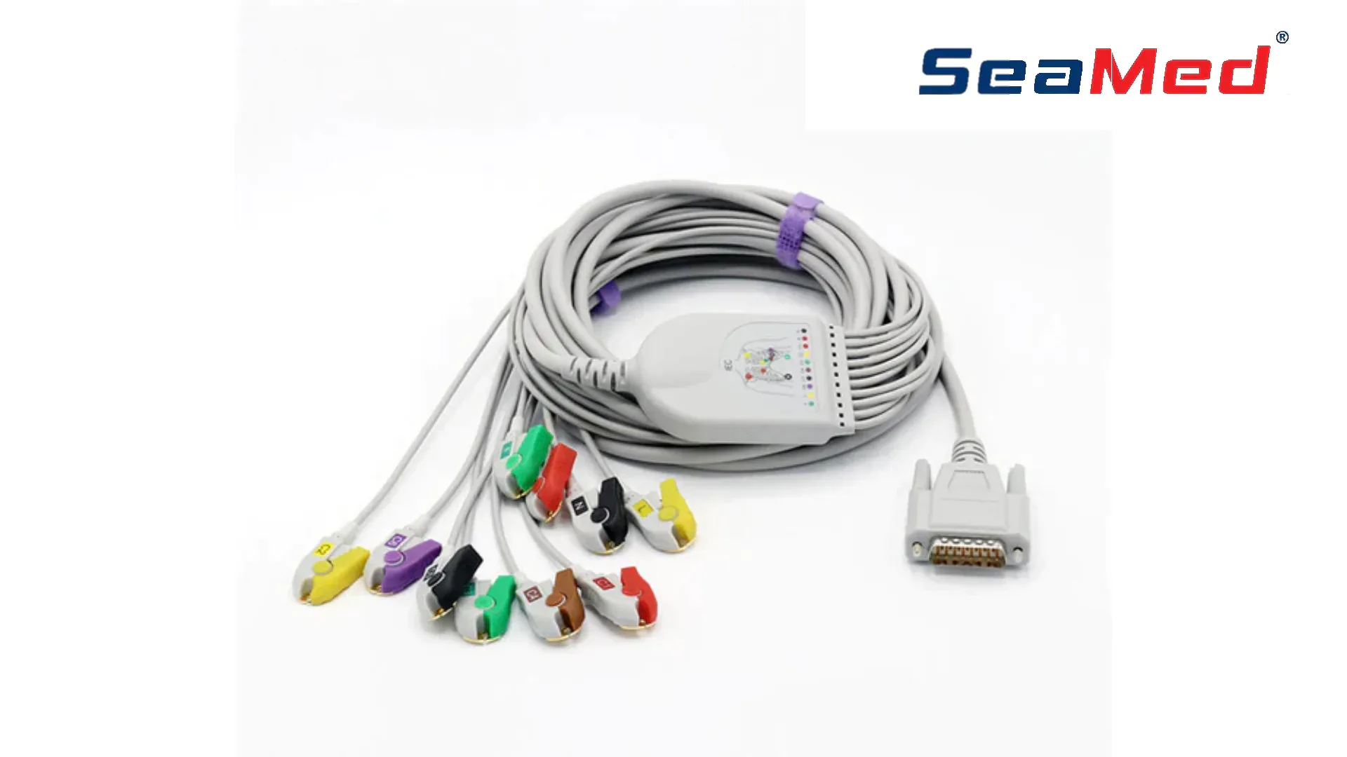 СОВМЕСТИМЫЙ NIHON KOHDEN КАБЕЛЬ ЭКГ С ЗАХВАТЕЛЕМ НА 10 ОТВЕДЕНИЙ